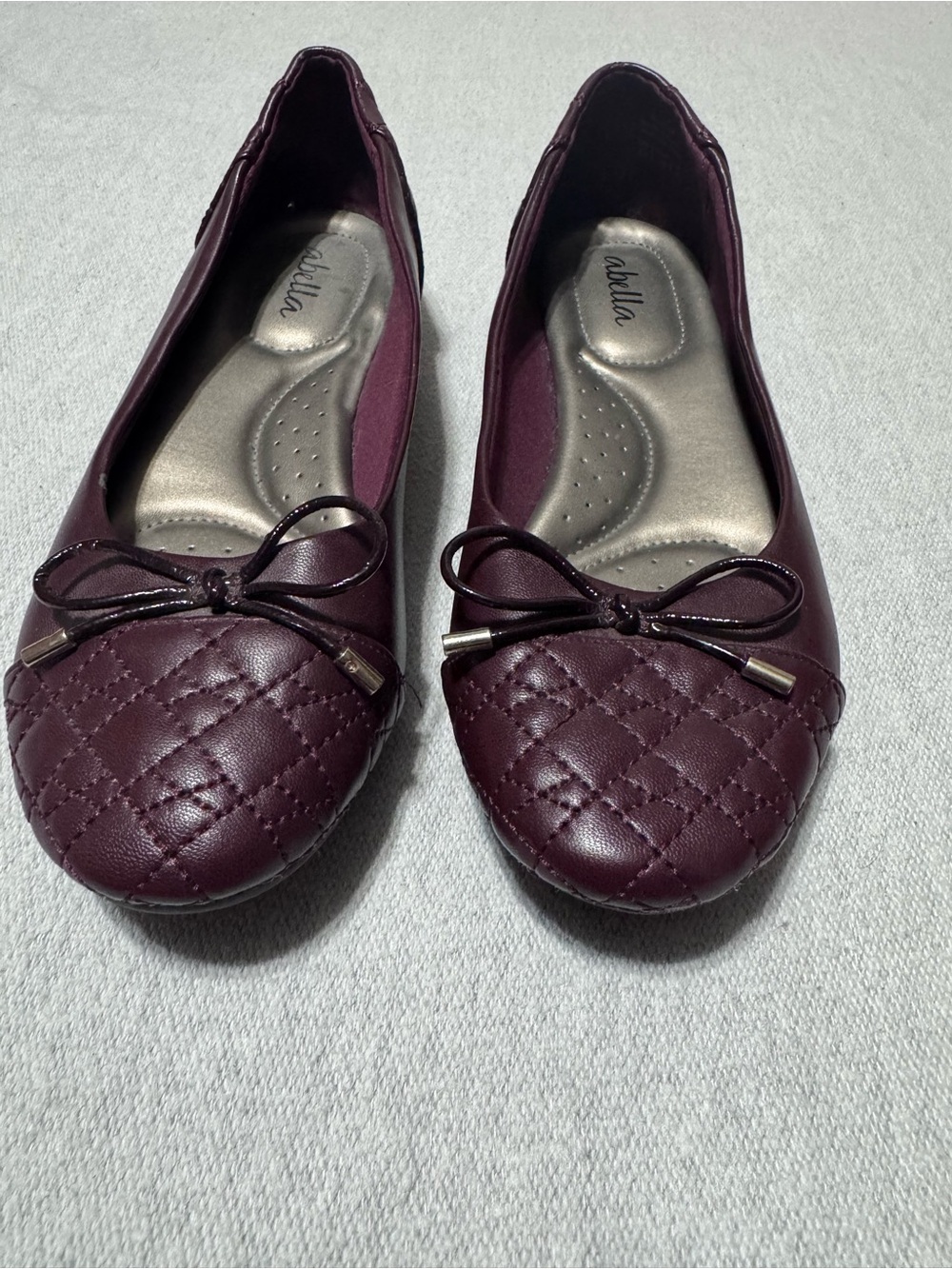 Abella Quilted Ballet Flats in Plum